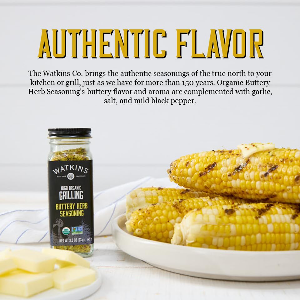 Watkins 1868 Organic Grilling Buttery Herb Seasoning, 3.3 oz (Pack of 1) - Image 3