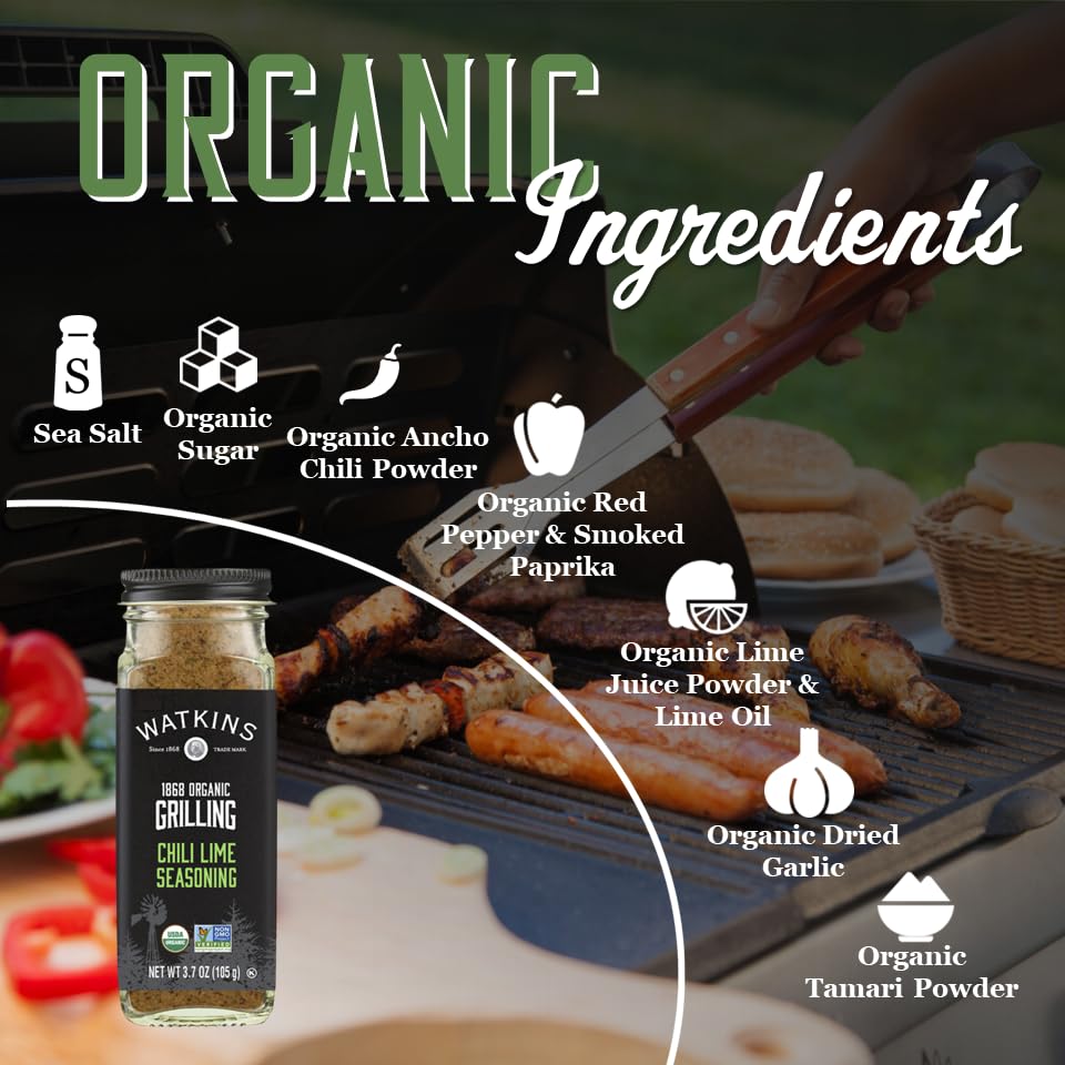 Watkins 1868 Organic Grilling Chili Lime Seasoning, 3.7 oz (Pack of 1) - Image 3