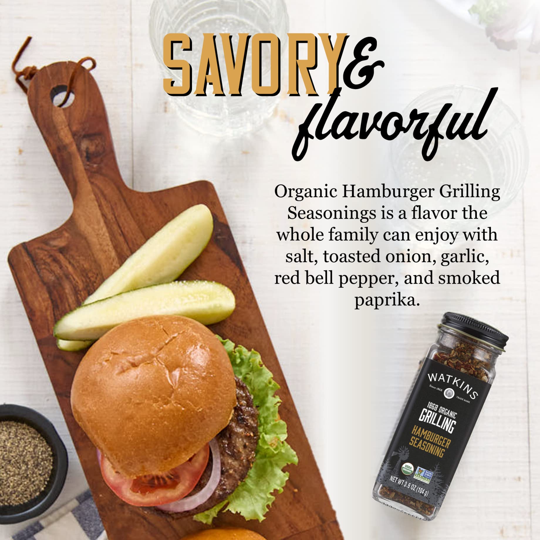 Watkins 1868 Organic Grilling Hamburger Seasoning, 3.6 oz (Pack of 3) - Image 3