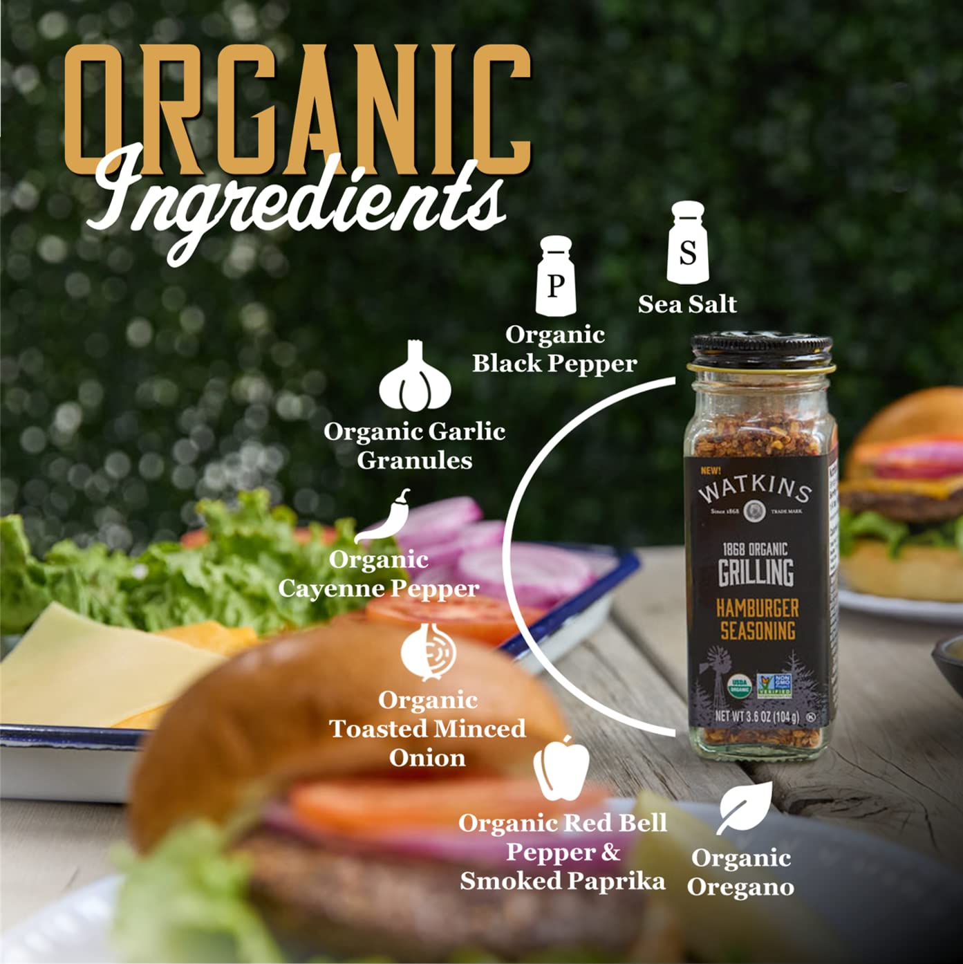 Watkins 1868 Organic Grilling Hamburger Seasoning, 3.6 oz (Pack of 3) - Image 4