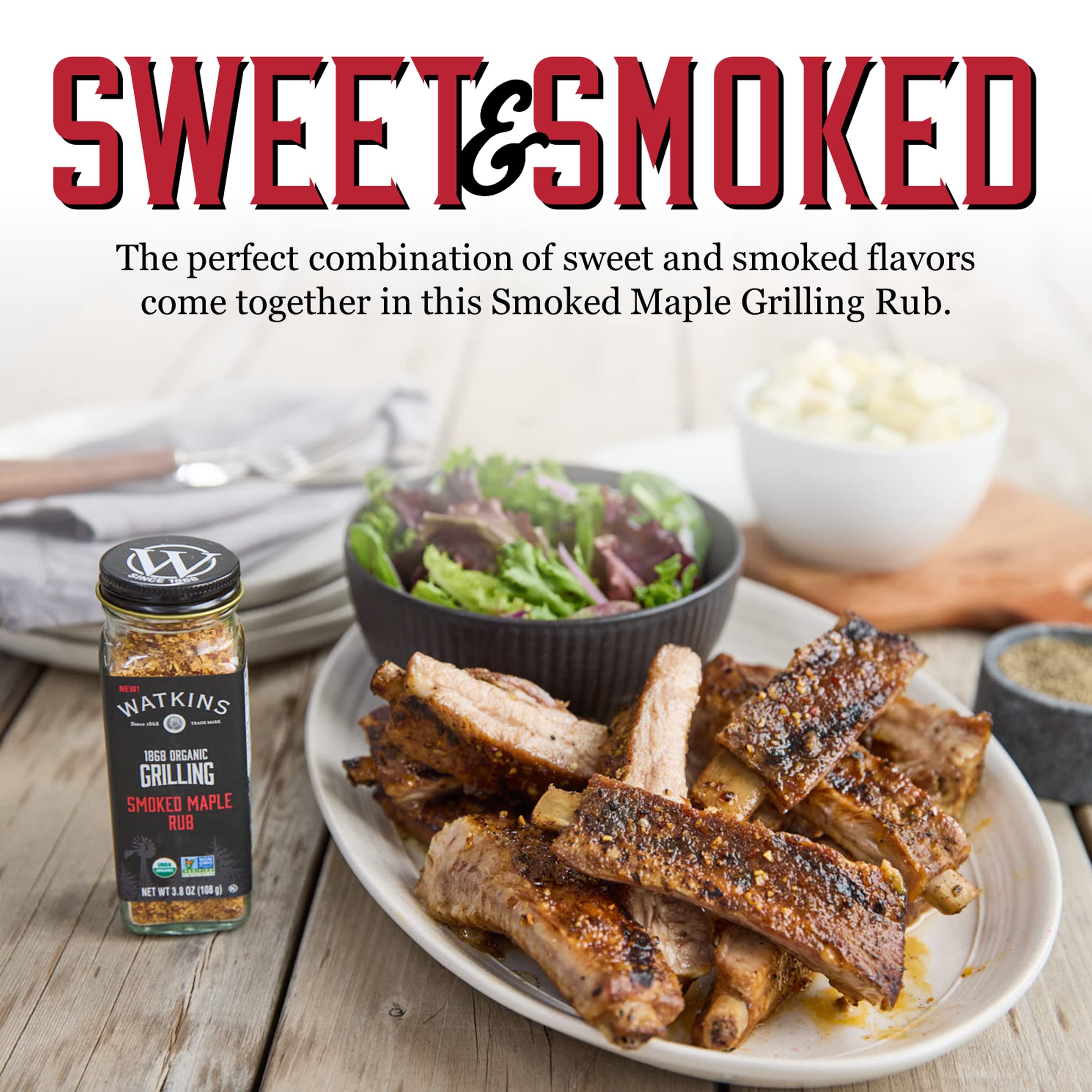 Watkins 1868 Organic Grilling Smoked Maple Rub, 3.8 oz, 3-Pack - Image 4