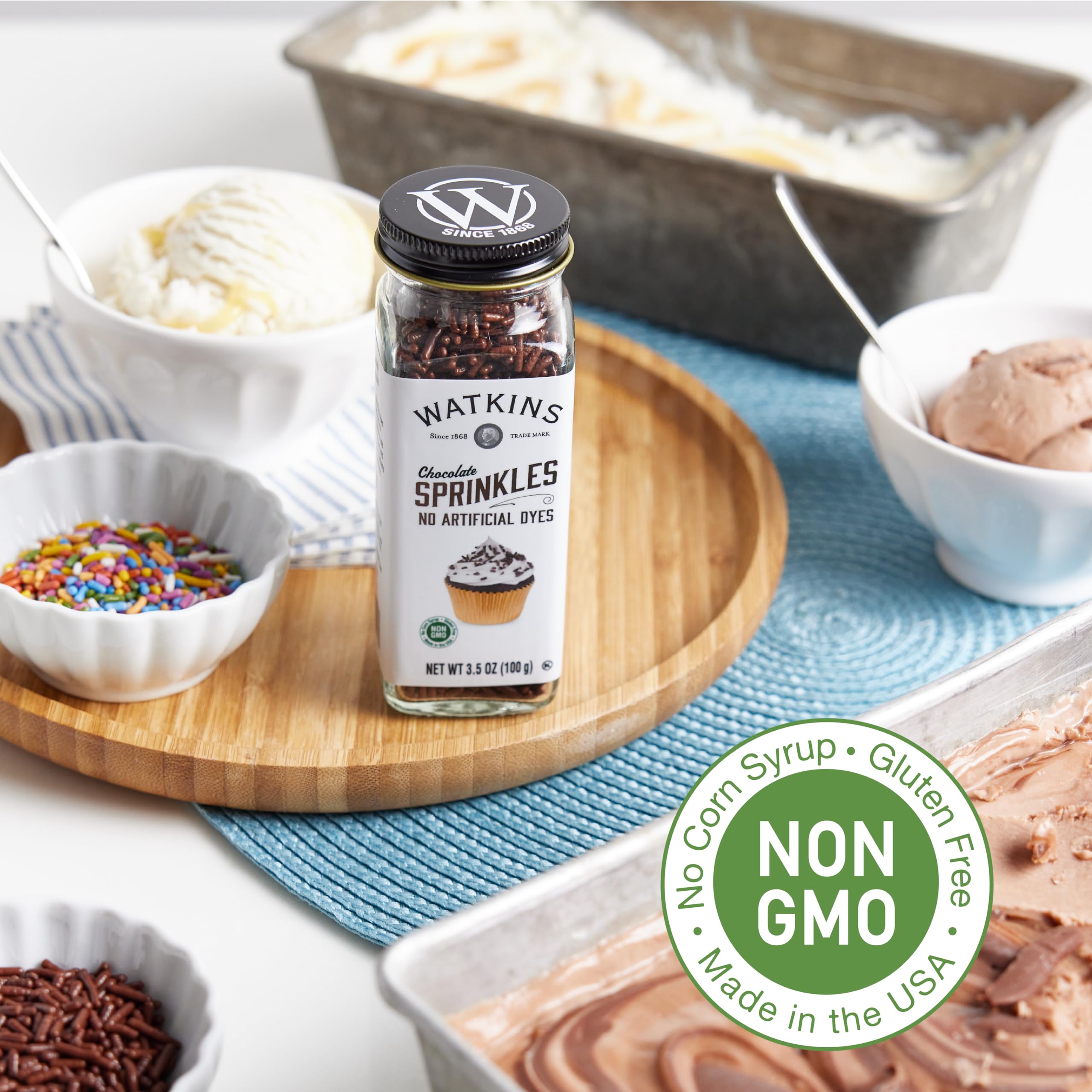 Watkins Chocolate Decorating Sprinkles, No Artificial Dyes, Kosher, 3.5 Ounce, 1-Pack - Image 4
