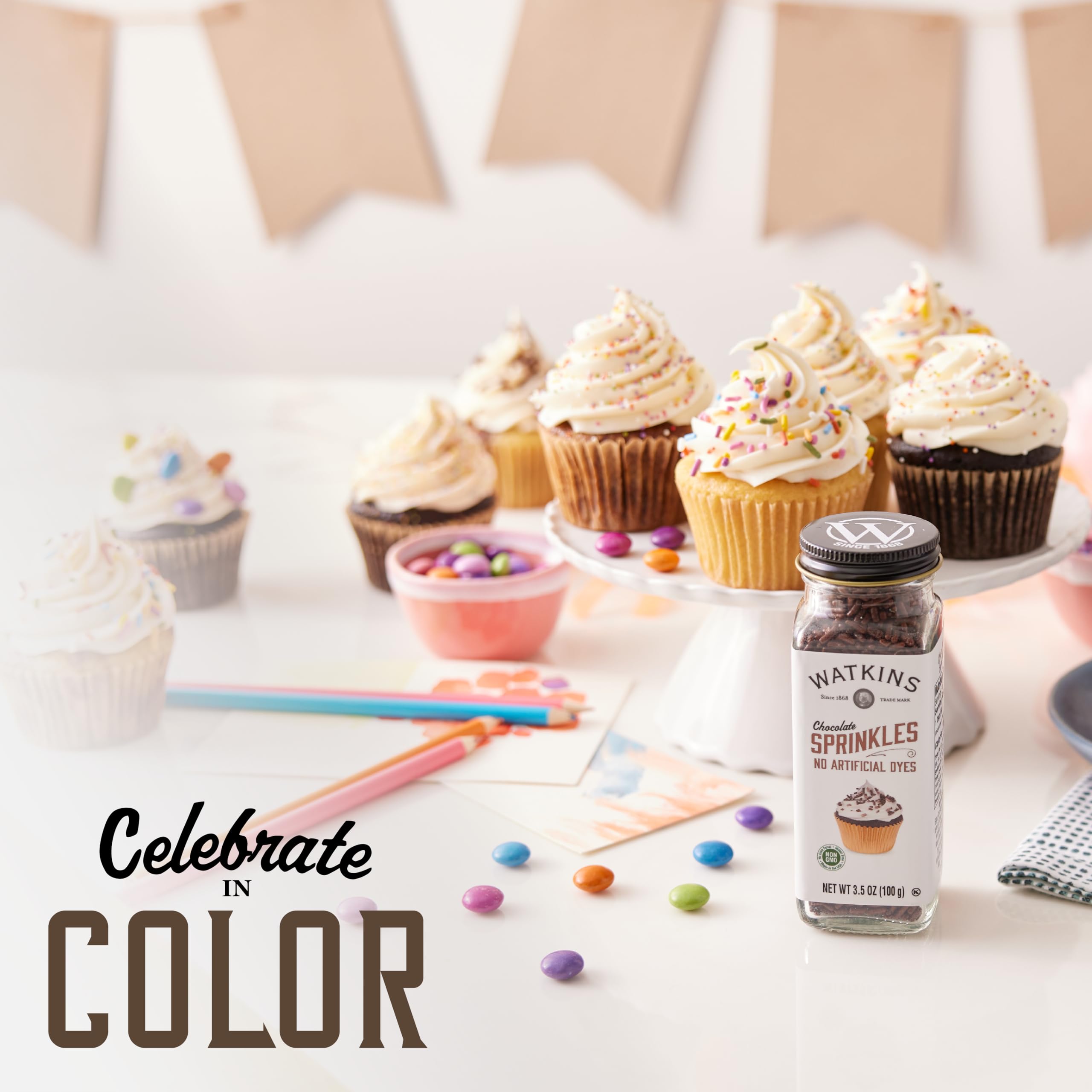 Watkins Chocolate Decorating Sprinkles, No Artificial Dyes, Kosher, 3.5 Ounce, 1-Pack - Image 5