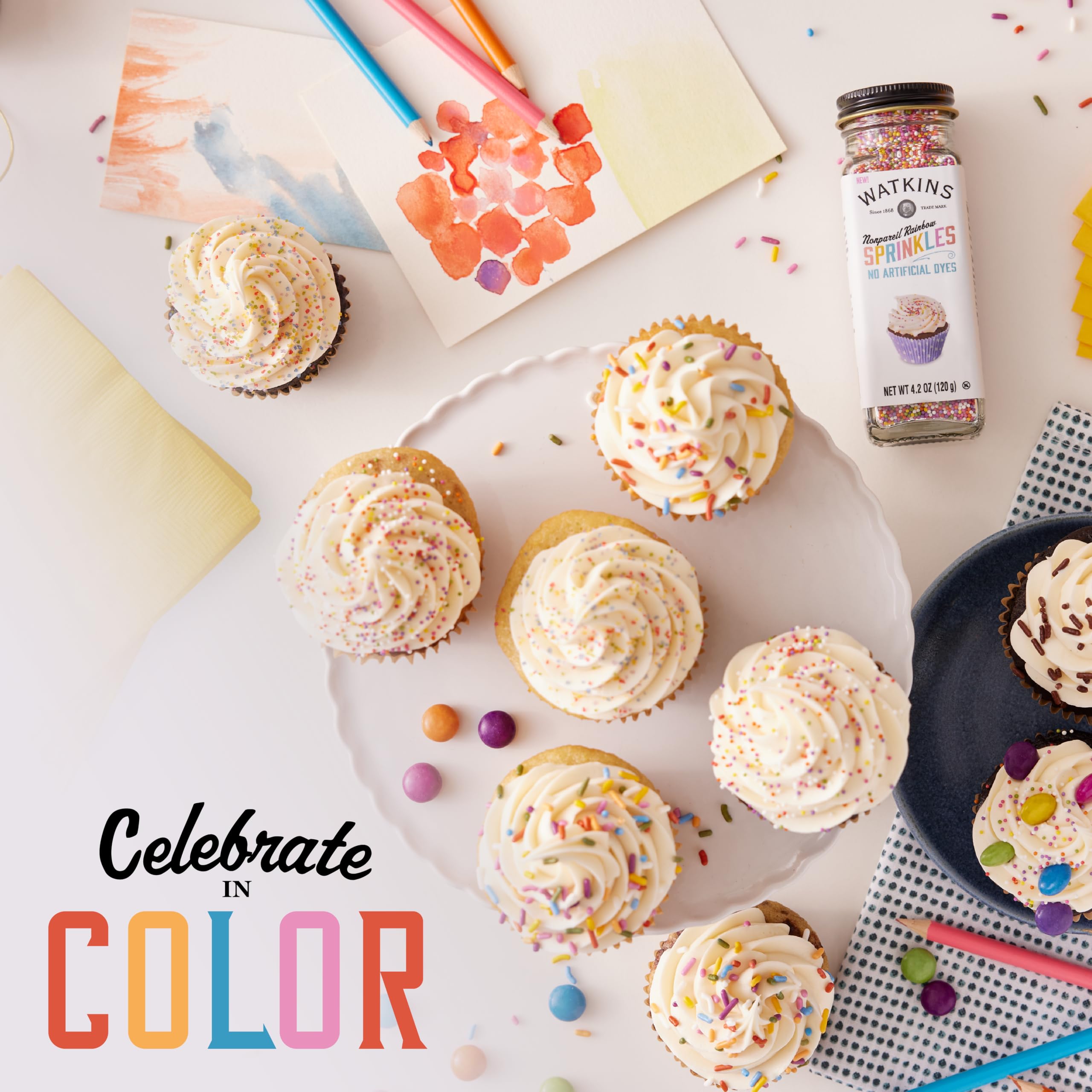 Watkins Gourmet Decorating Sprinkles, Rainbow Nonpareils, 4.2 Oz. Jar, 1 Count - Image 5