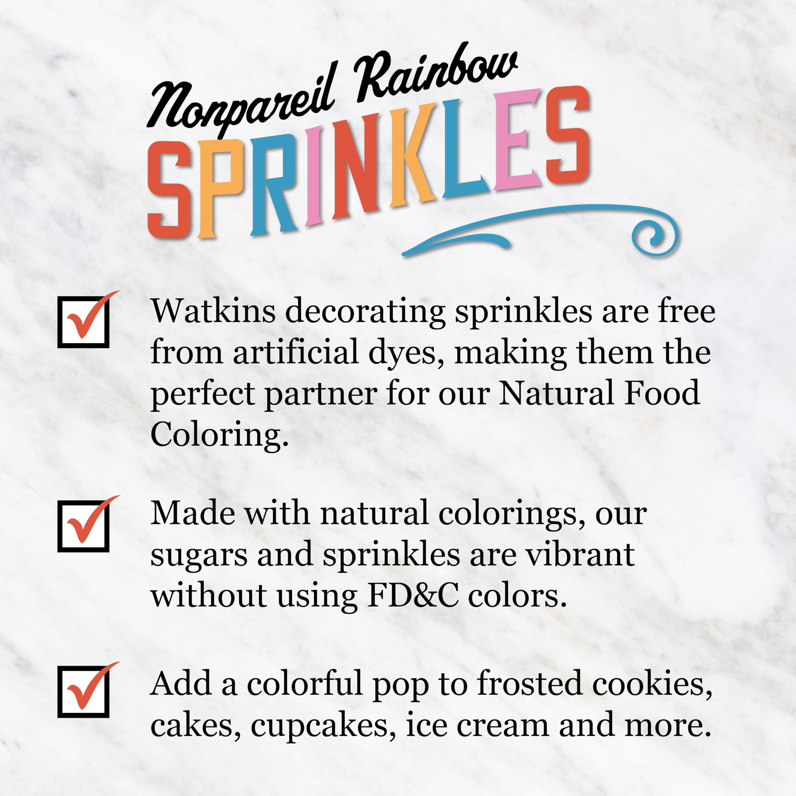 Watkins Gourmet Decorating Sprinkles, Rainbow Nonpareils, 4.2 Oz. Jar, 1 Count - Image 6