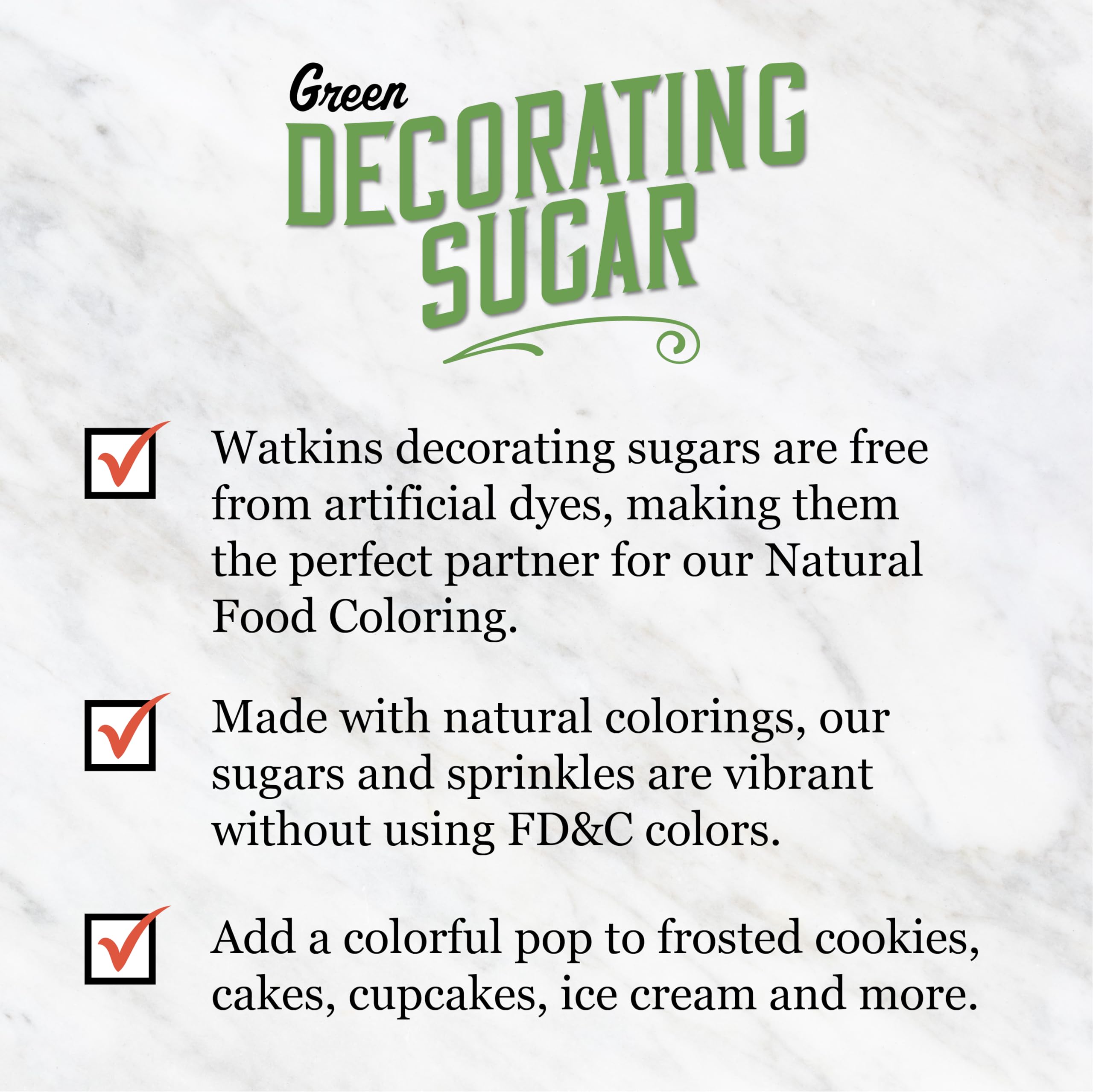 Watkins Green Decorating Sugar (No Artificial Dyes), Non-GMO, 4.2 Ounce, 3-Pack - Image 6