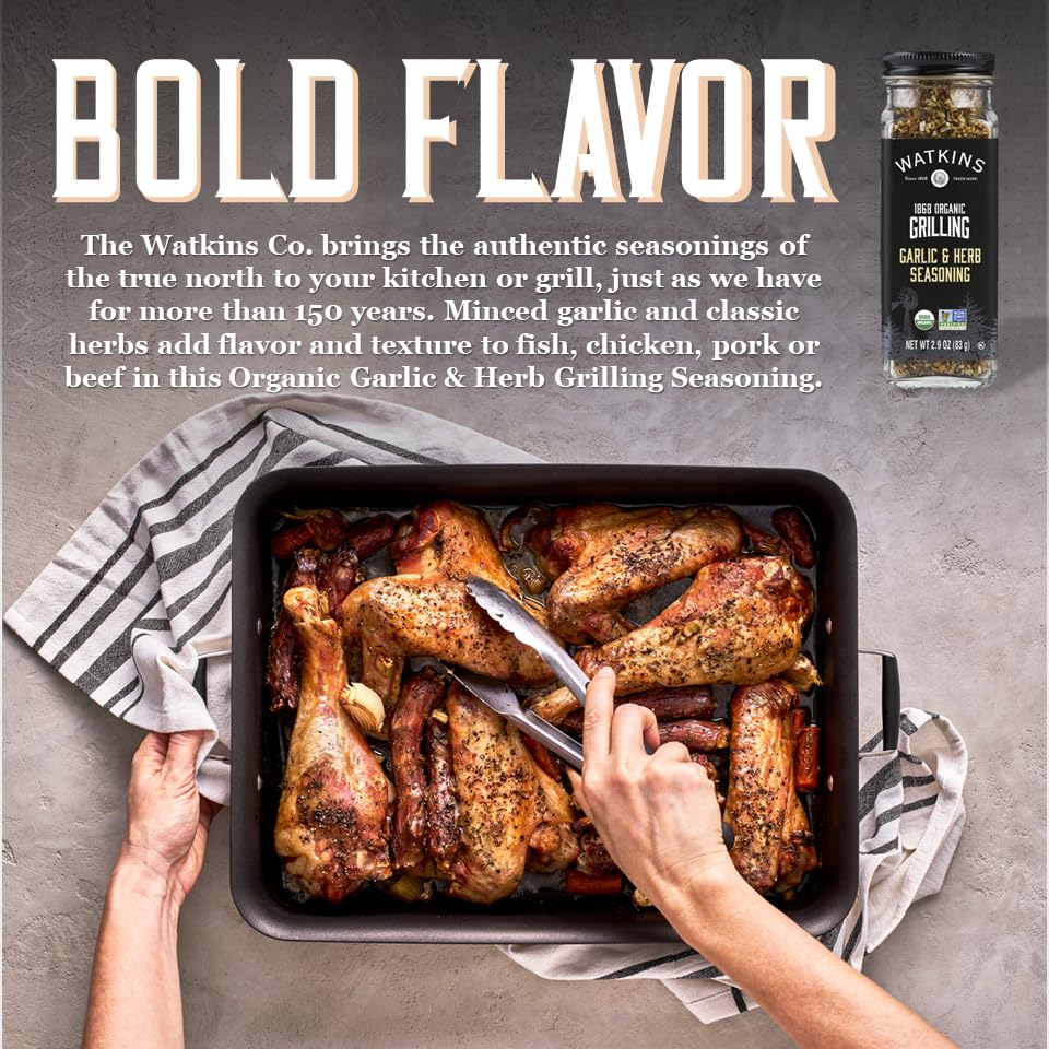 Watkins Organic Grilling Garlic & Herb Seasoning, 2.9 Oz, 3-Pack - Image 3