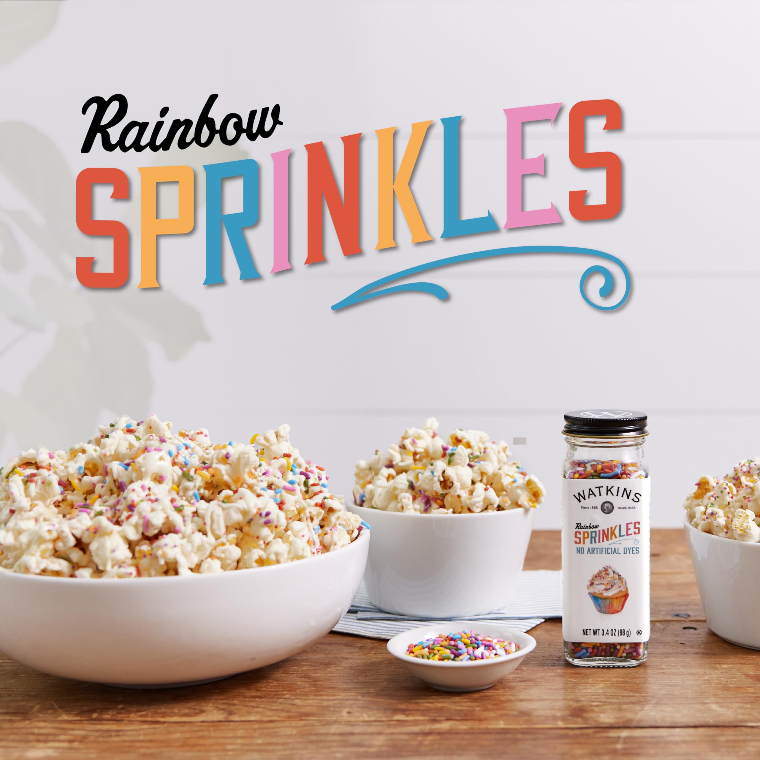 Watkins Rainbow Decorating Sprinkles, No Artificial Dyes, Kosher, 3.4 Ounce Jar, 1-Pack - Image 3