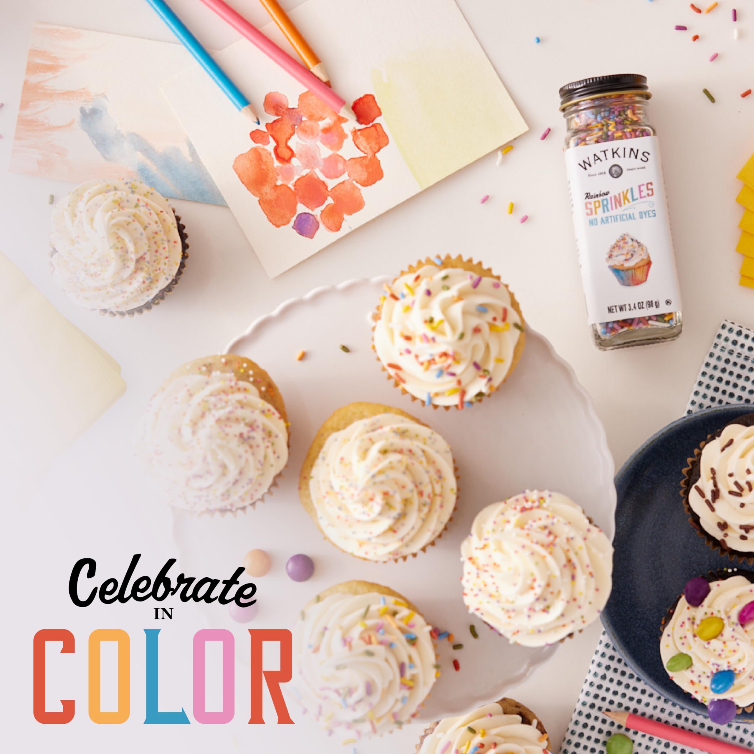 Watkins Rainbow Decorating Sprinkles, No Artificial Dyes, Kosher, 3.4 Ounce Jar, 1-Pack - Image 5