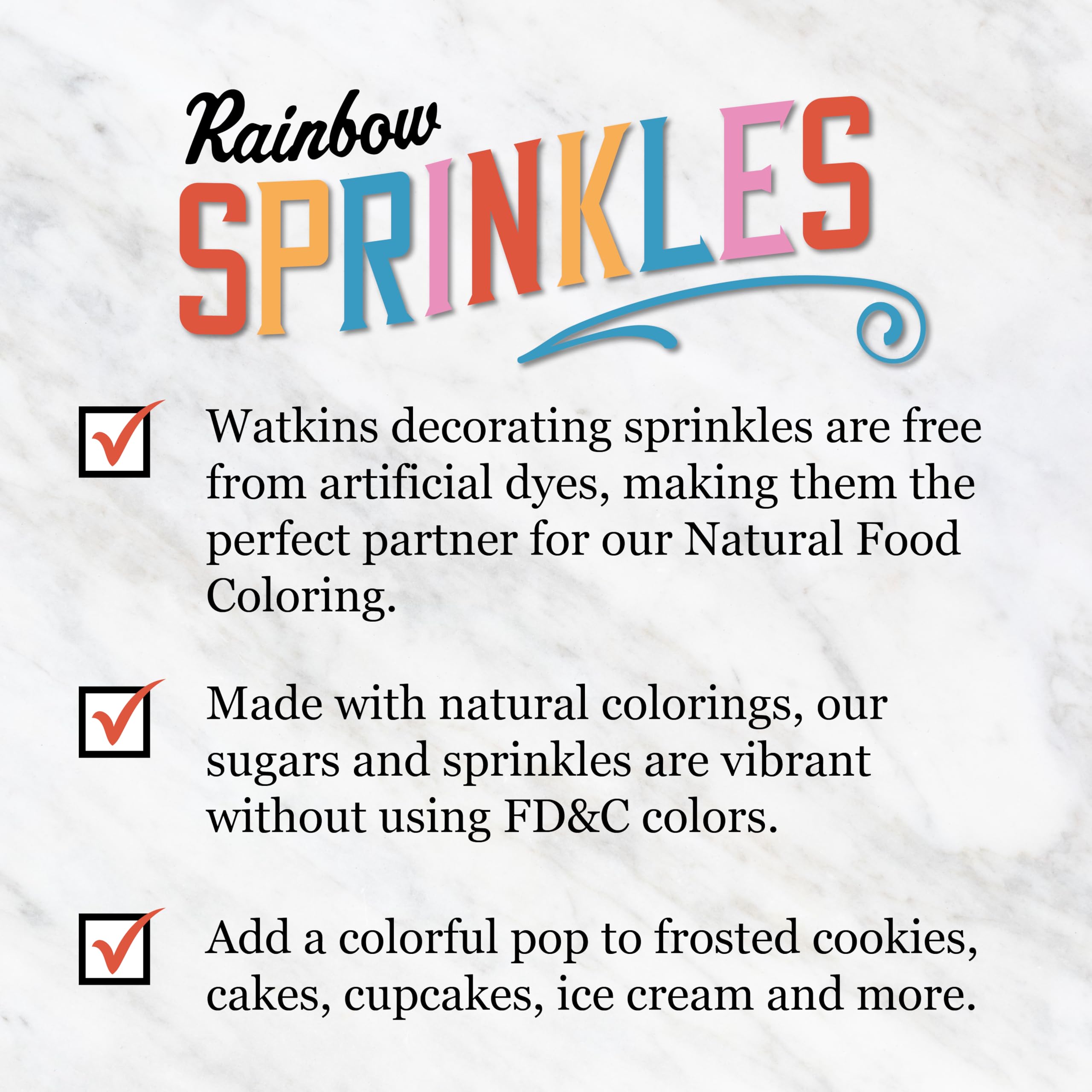 Watkins Rainbow Decorating Sprinkles, No Artificial Dyes, Kosher, 3.4 Ounce Jar, 1-Pack - Image 6