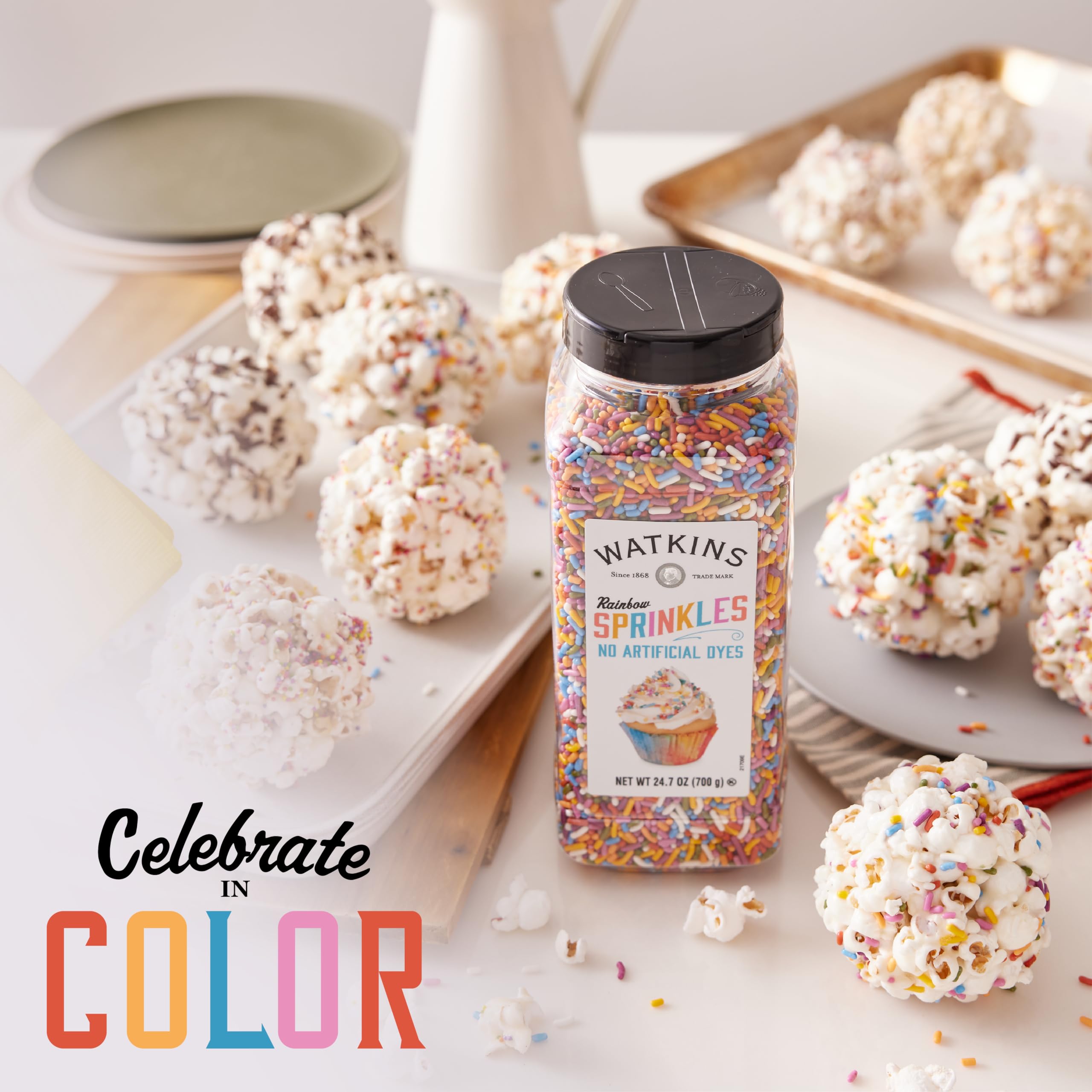 Watkins Rainbow Decorating Sprinkles, No Artificial Dyes, Perfect for Ice Cream and More, 24.7oz - Image 5