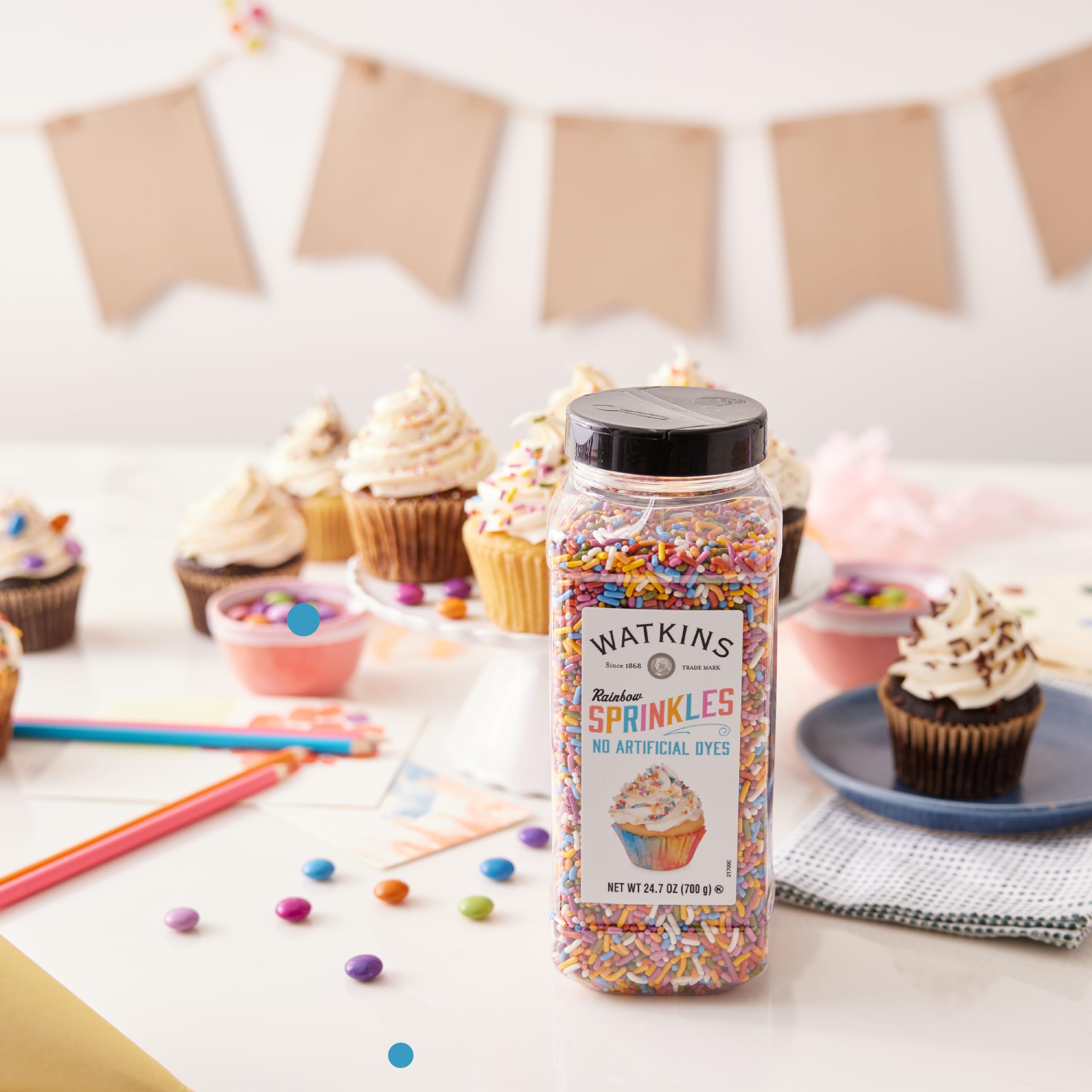 Watkins Rainbow Decorating Sprinkles, No Artificial Dyes, Perfect for Ice Cream and More, 24.7oz - Image 7