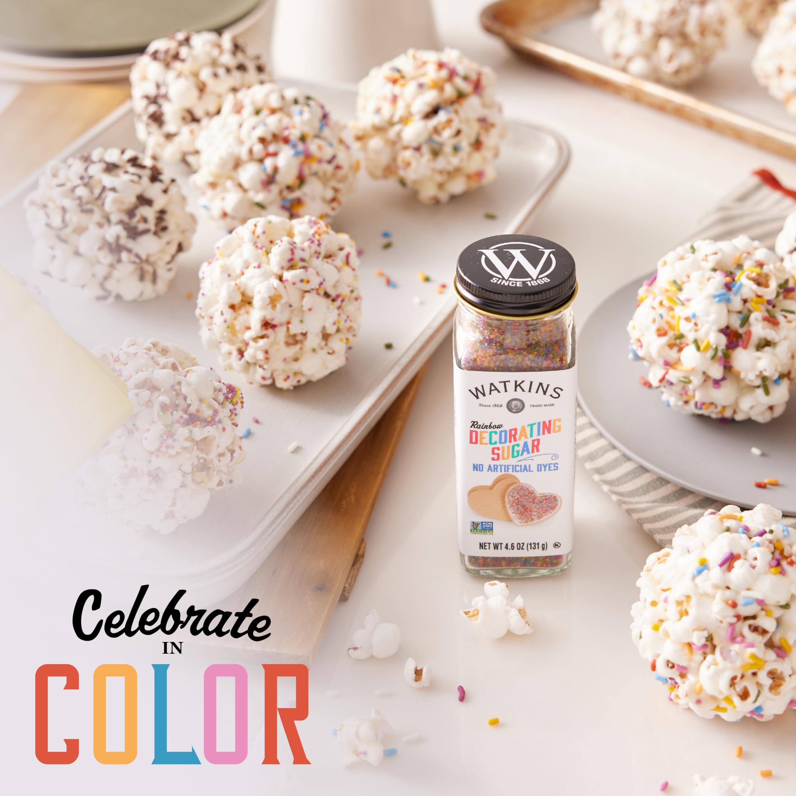 Watkins Rainbow Decorating Sugar (No Artificial Dyes), Non-GMO, Kosher, 4.6 Ounce, 1-Pack - Image 5