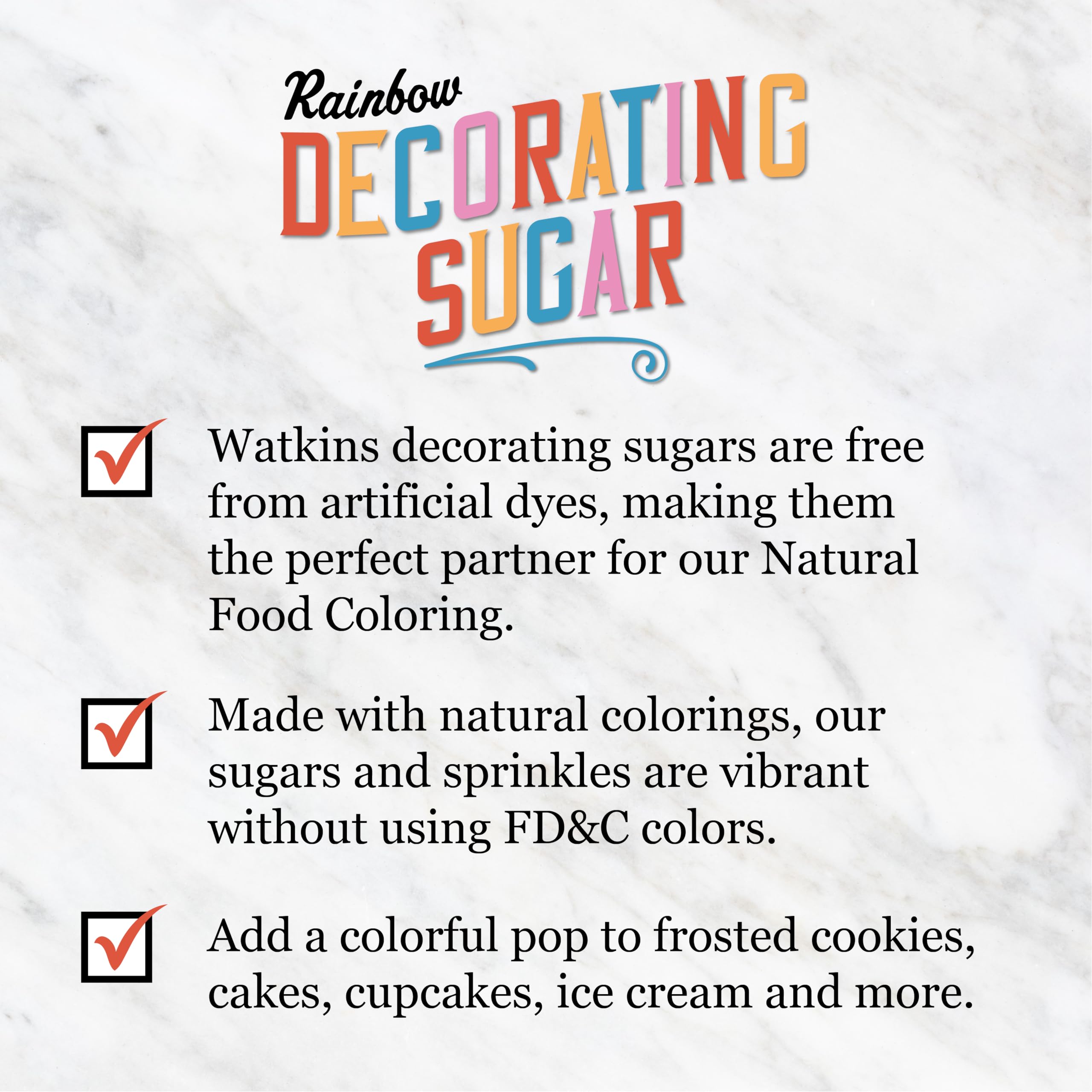 Watkins Rainbow Decorating Sugar (No Artificial Dyes), Non-GMO, Kosher, 4.6 Ounce, 1-Pack - Image 6